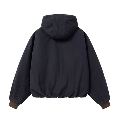 Men's Padded Hoodie with Faux Fur Lining and Elastic Hem EVA-US