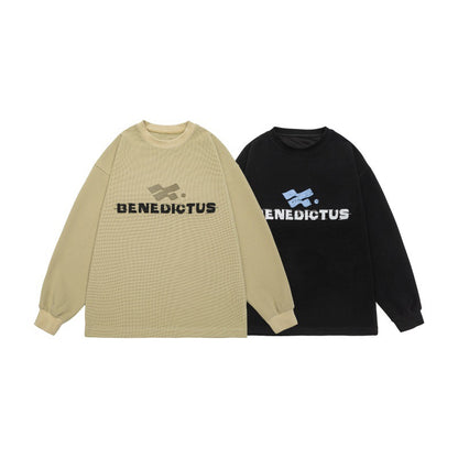 Unisex Oversize Sweatshirt with logo print and fine waffle texture EVA-US
