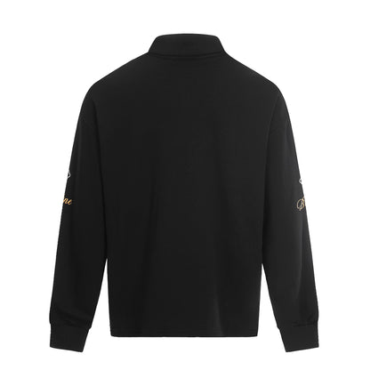 Unisex Rugby Polo Shirt with Kent Collar, Logo Prints and Oversize Cut EVA-US