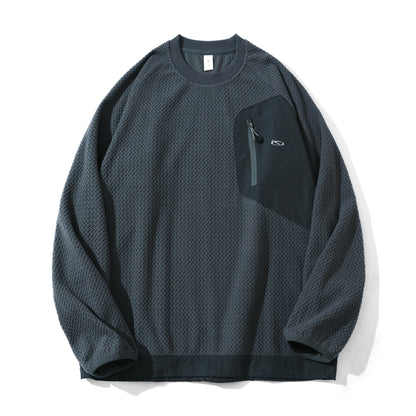 Unisex Structured Waffle Sweatshirt with Chest Zip Pocket EVA-US