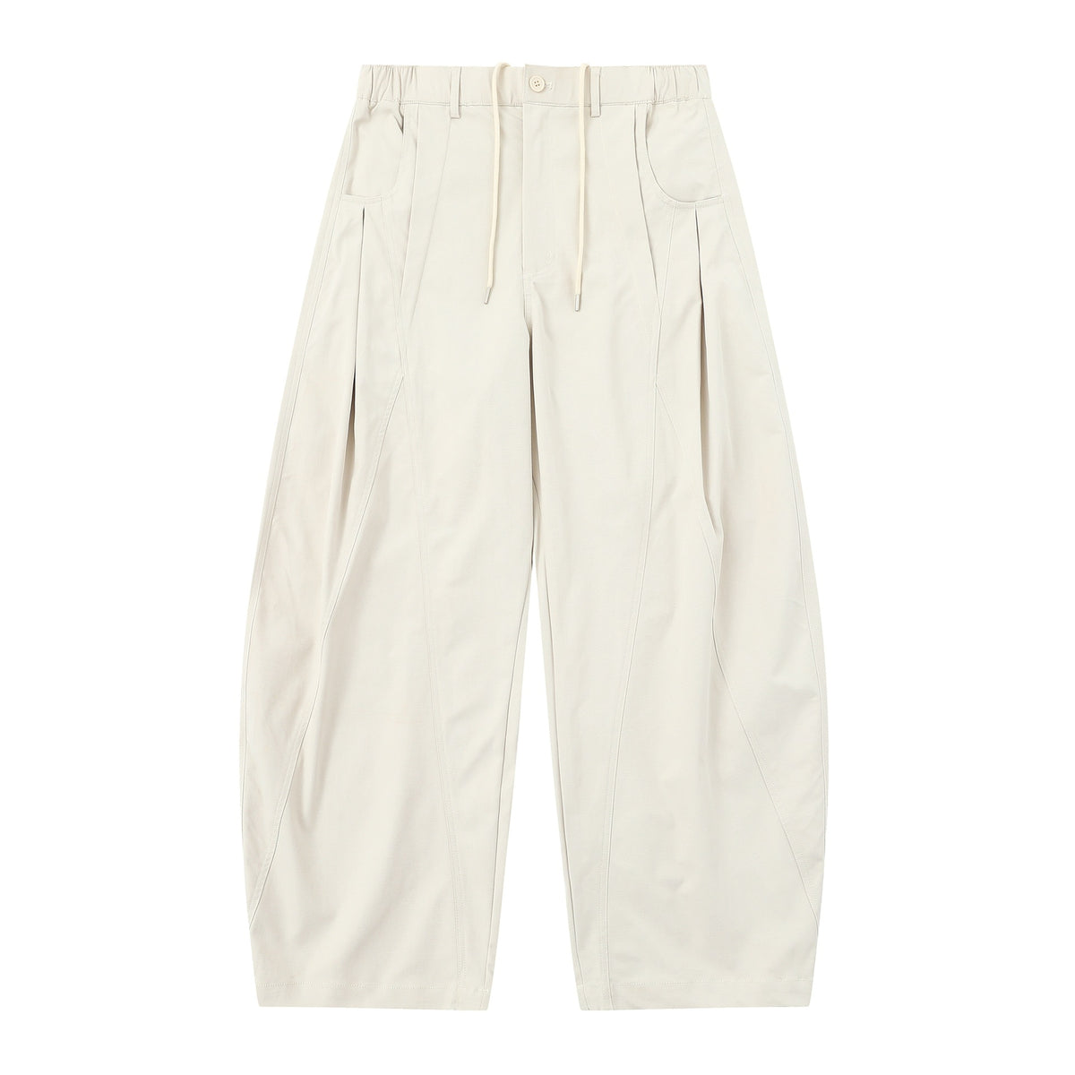 Women's High-Waist Cropped Cargo Pants with Quilted Panels and Drawstring