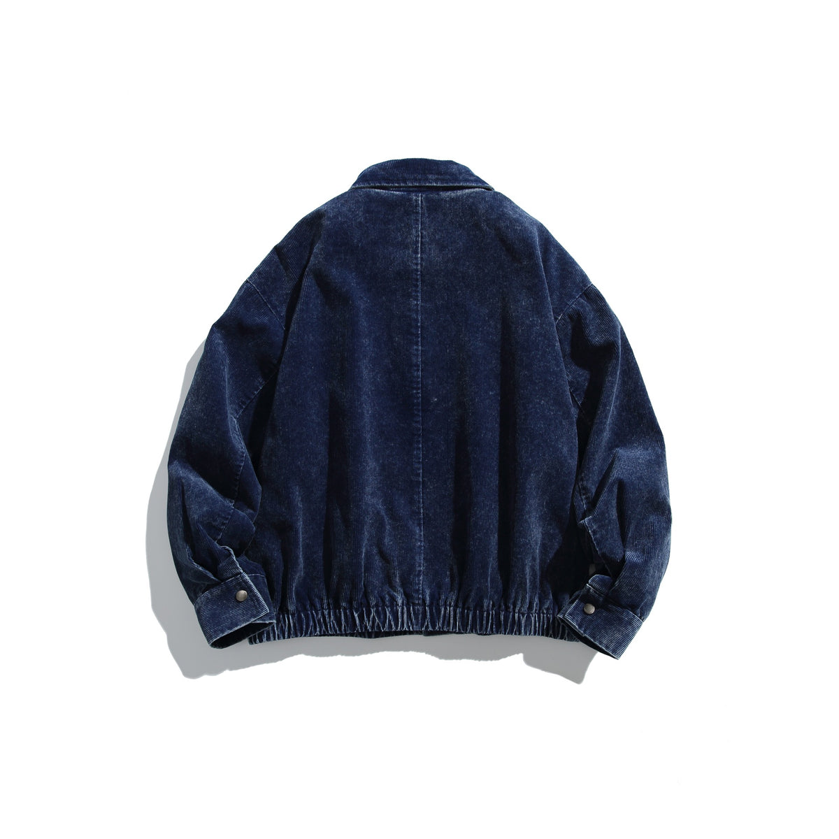Unisex Corduroy Bomber Jacket with Zipper and Elastic Hem EVA-US