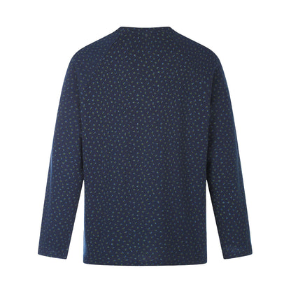 Women fine structure V-neck knitted sweater with ruffled collar EVA-US