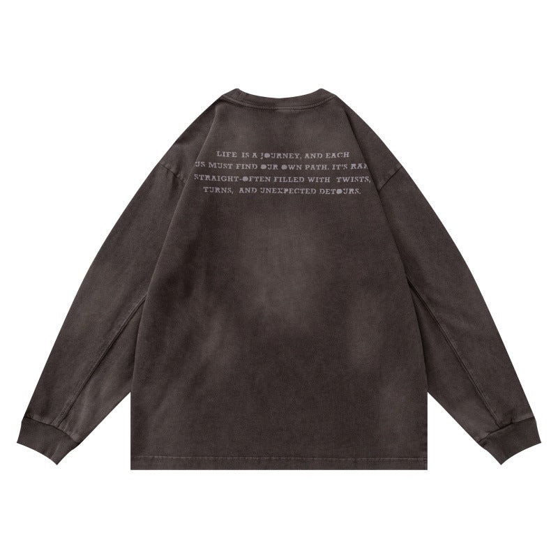 Unisex Oversize Sweatshirt with pigmented wash and subtle chest print EVA-US