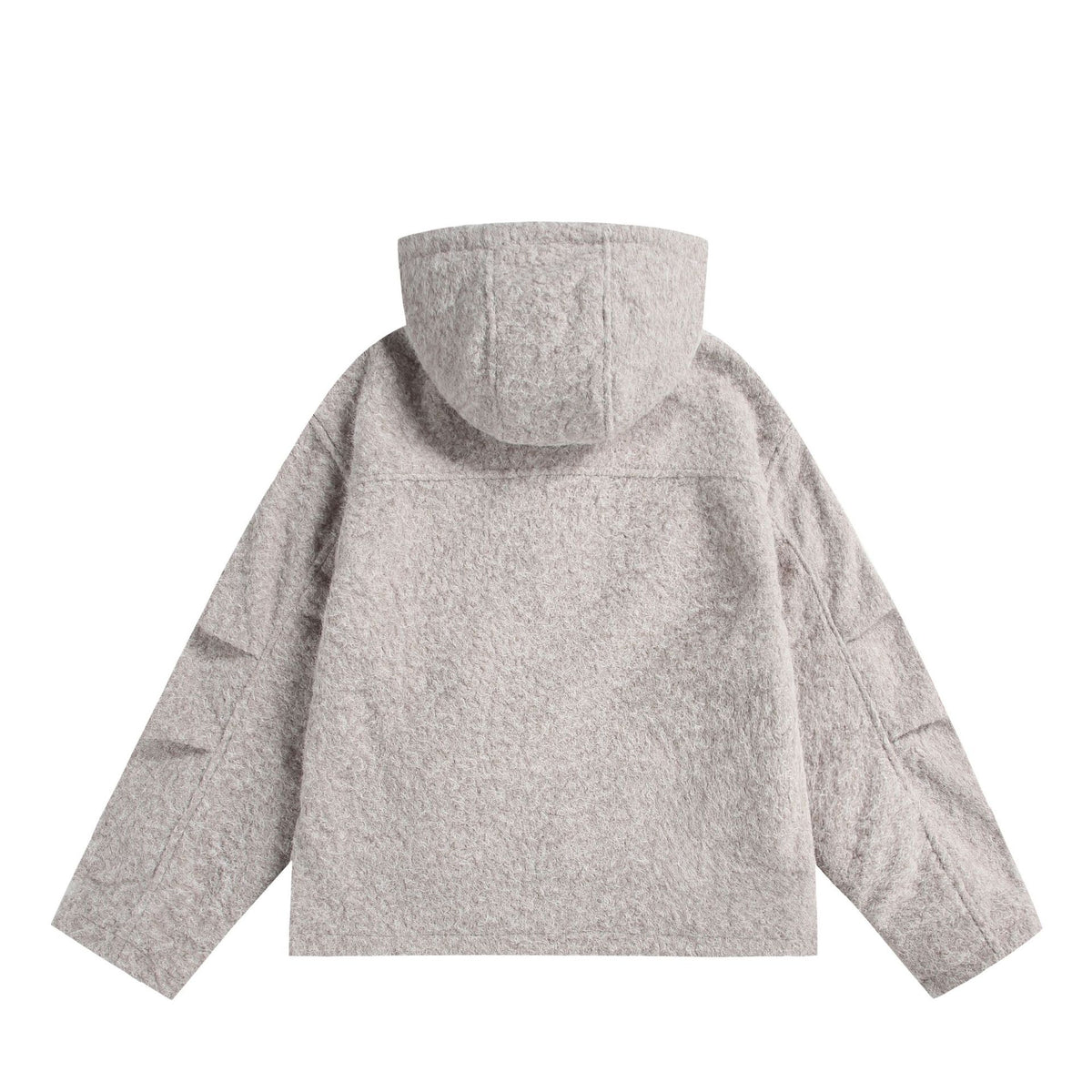 Women's hooded blouse made of wool blend with voluminous structure and zipper EVA-US
