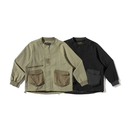 Men's technical short jacket in utility look with large flap pockets EVA-US