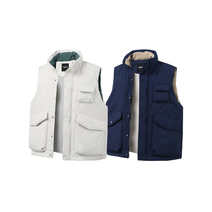 Unisex Padded Utility Vest with High Stand-Up Collar and Flap Pockets EVA-US