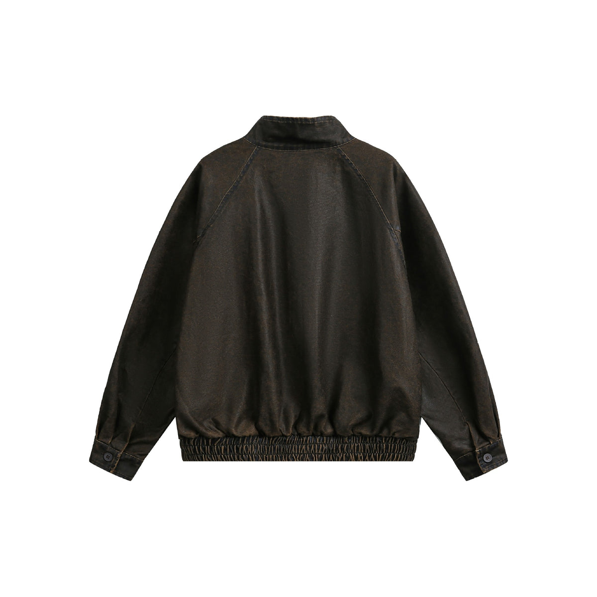 Men's short-cut vintage-inspired leather-look blouson with high stand-up collar EVA-US