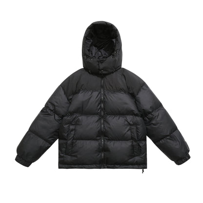 Men's Short Boxy Padded Jacket with High Hood, Drawstring and Elastic Sleeve Cuffs EVA-US