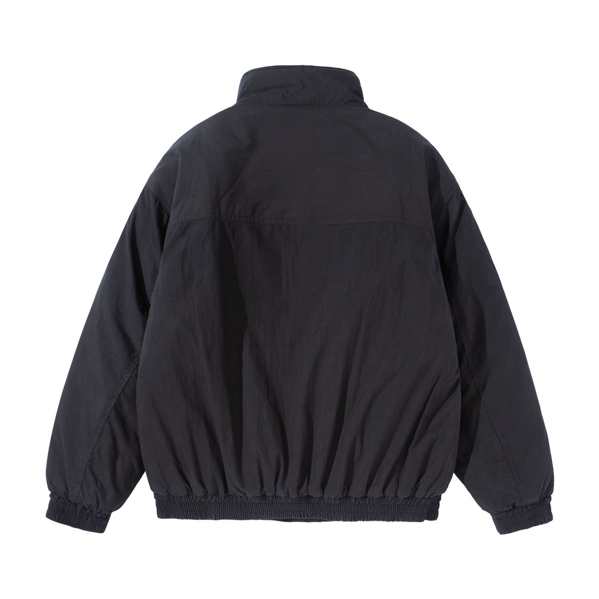 Unisex Short-cut quilted boxy blouson jacket with high stand-up collar and utility flap pockets EVA-US