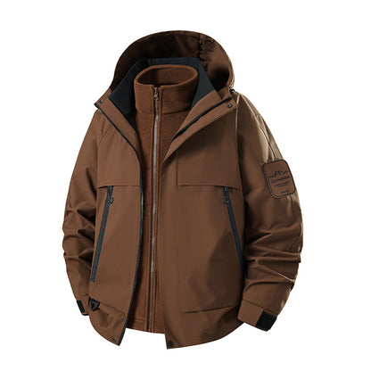 Men's two-in-one waterproof winter parka with removable fleece inner jacket EVA-US