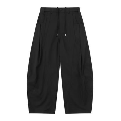 Women's High-Waist Cropped Cargo Pants with Quilted Panels and Drawstring