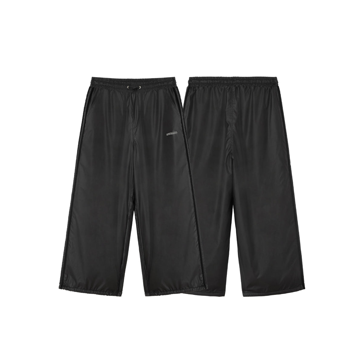 Unisex Loose Technical Nylon Training Pants with Elastic Drawstring and Side Inserts EVA-US