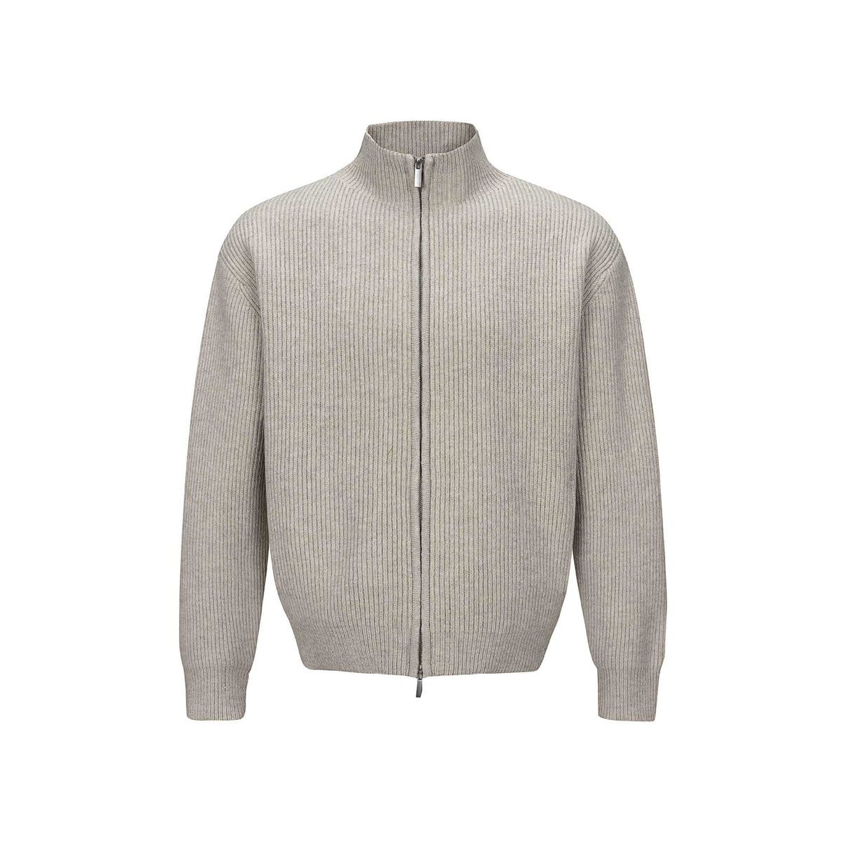 Unisex Short Ribbed Knit Zipper with High Stand Collar and Slim Fit EVA-US