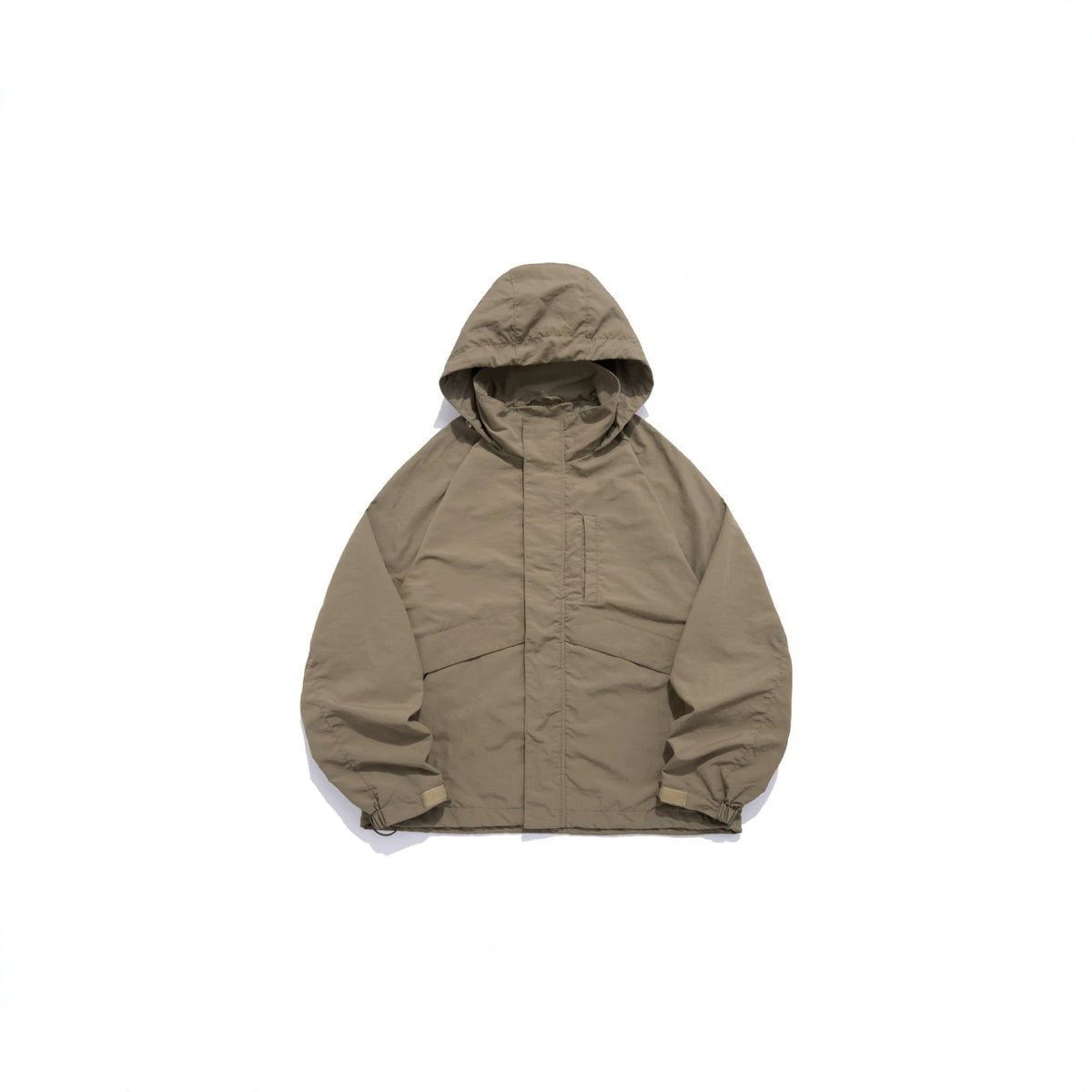 Unisex Wide water-repellent hooded parka with concealed zipper placket and flap pockets EVA-US