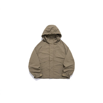 Unisex Wide water-repellent hooded parka with concealed zipper placket and flap pockets EVA-US