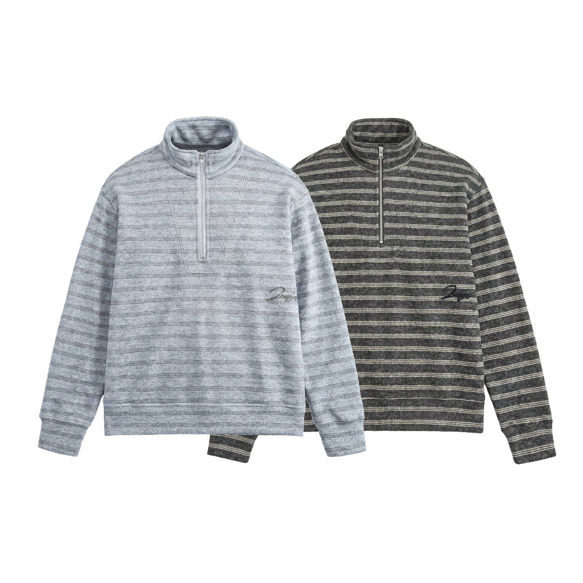 Men's Structured Half-Zip Knit Sweater with Stand Collar EVA-US