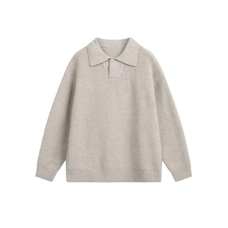 Women's chunky knit polo with Kent collar and oversized silhouette EVA-US