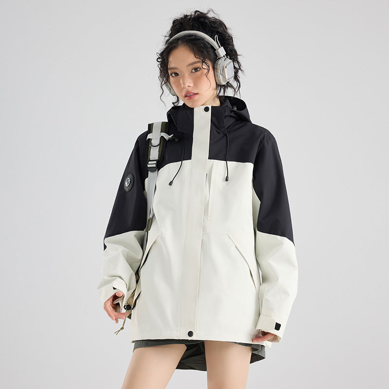 Women's waterproof, breathable functional parka with hood and loose fit EVA-US