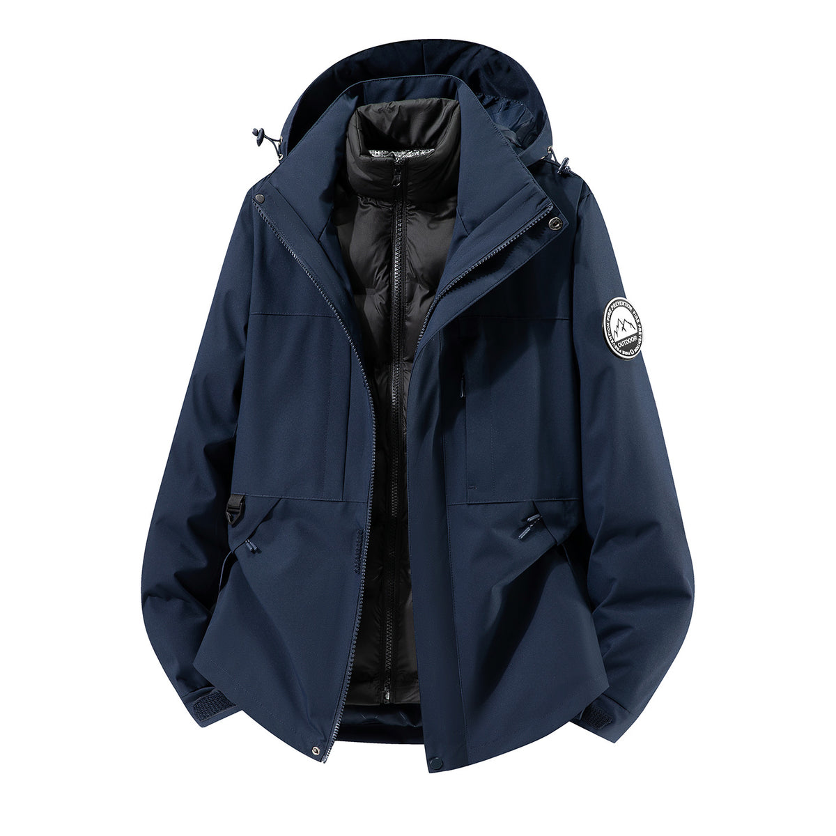 Men's two-layer hardshell parka with removable padded vest and technical hood EVA-US
