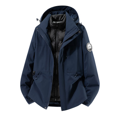 Men's two-layer hardshell parka with removable padded vest and technical hood EVA-US