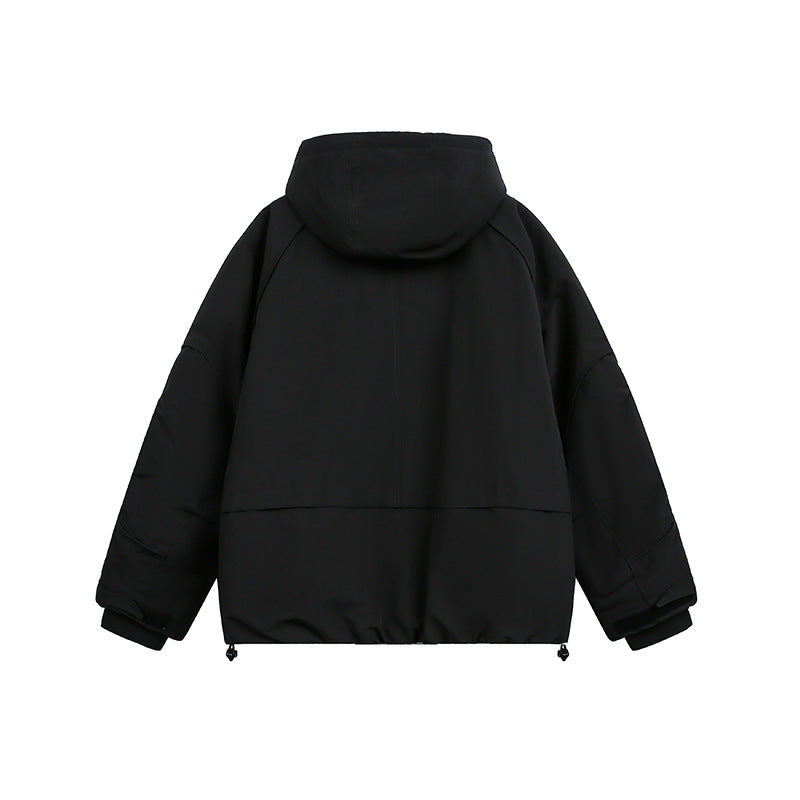 Women's oversized padded hooded jacket with raglan sleeves and drawstring EVA-US