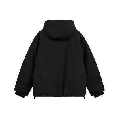 Women's oversized padded hooded jacket with raglan sleeves and drawstring EVA-US