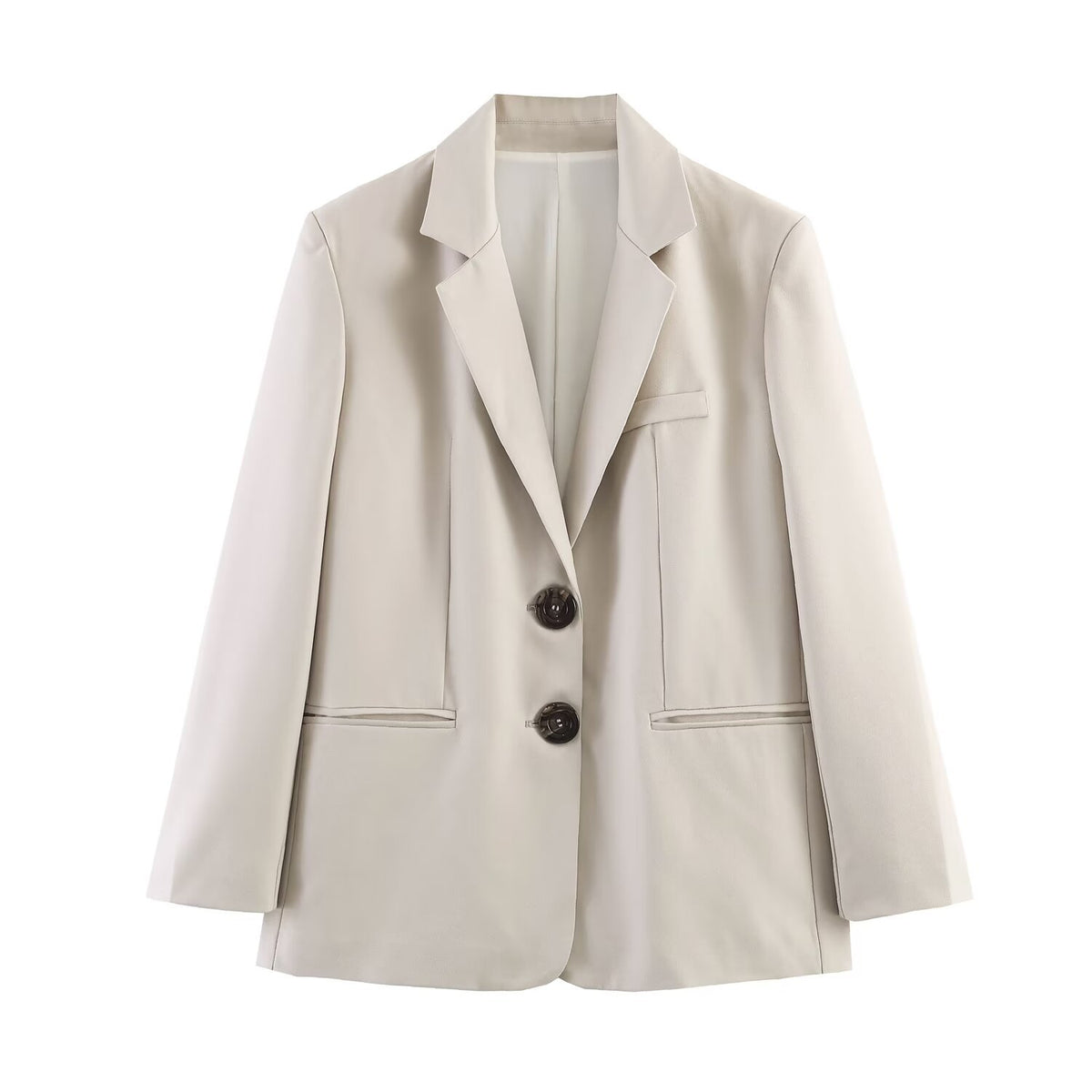Women's Tailored Blazer with Soft Lapels and Welt Pockets EVA-US