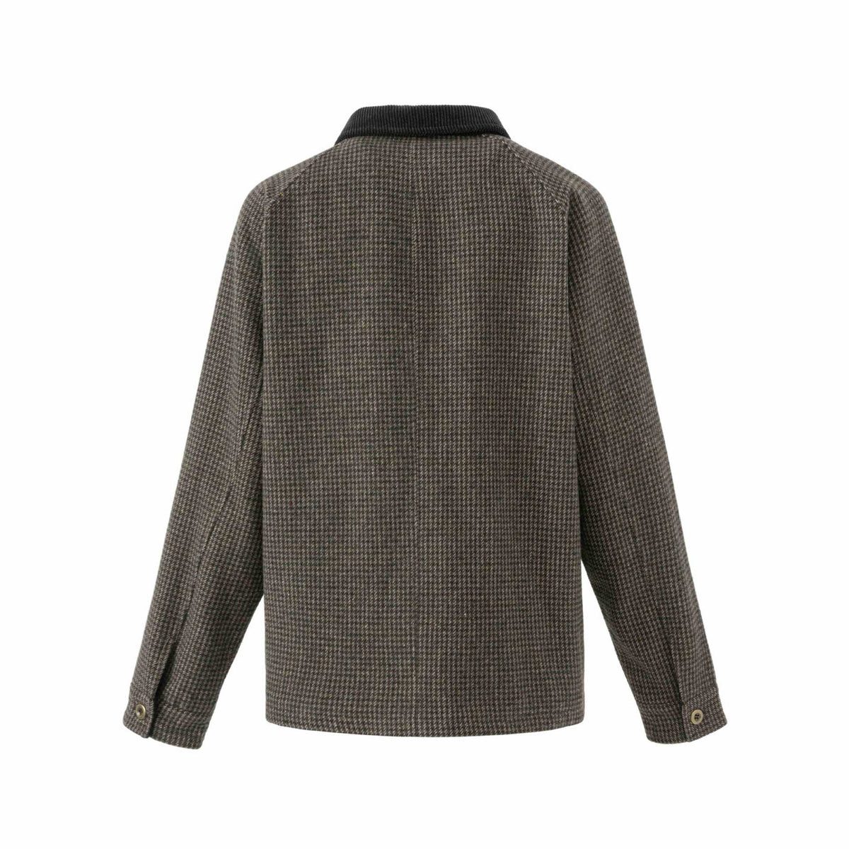 Men's double-breasted wool blend blouson with corduroy collar and patch pockets EVA-US