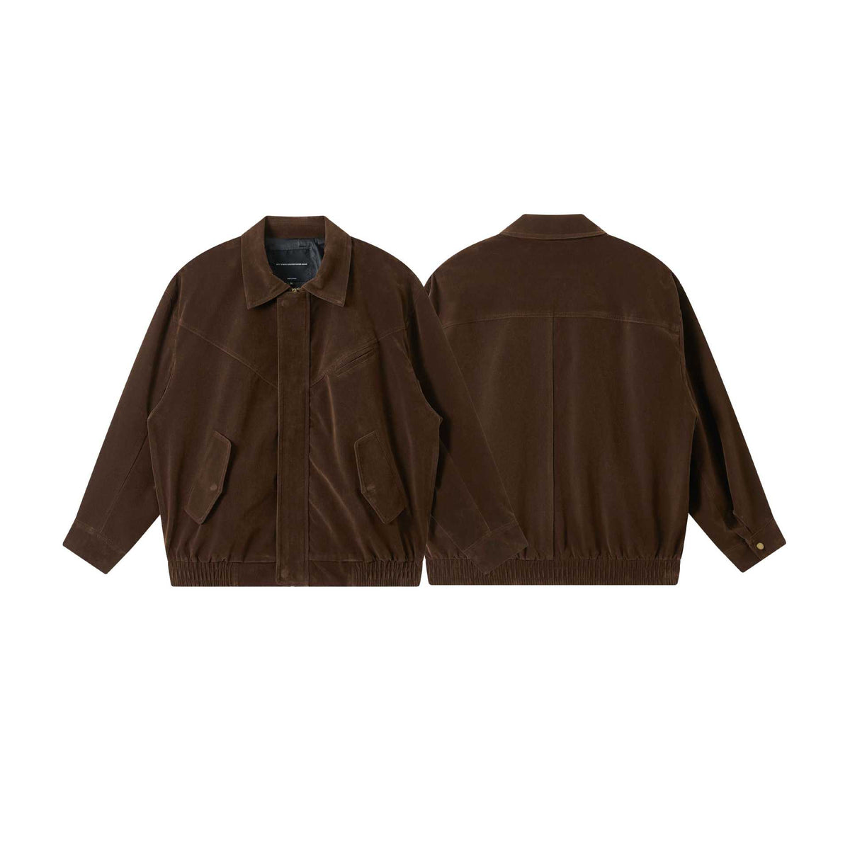 Men's short cut suede look blouson with elastic hem and flap pockets EVA-US
