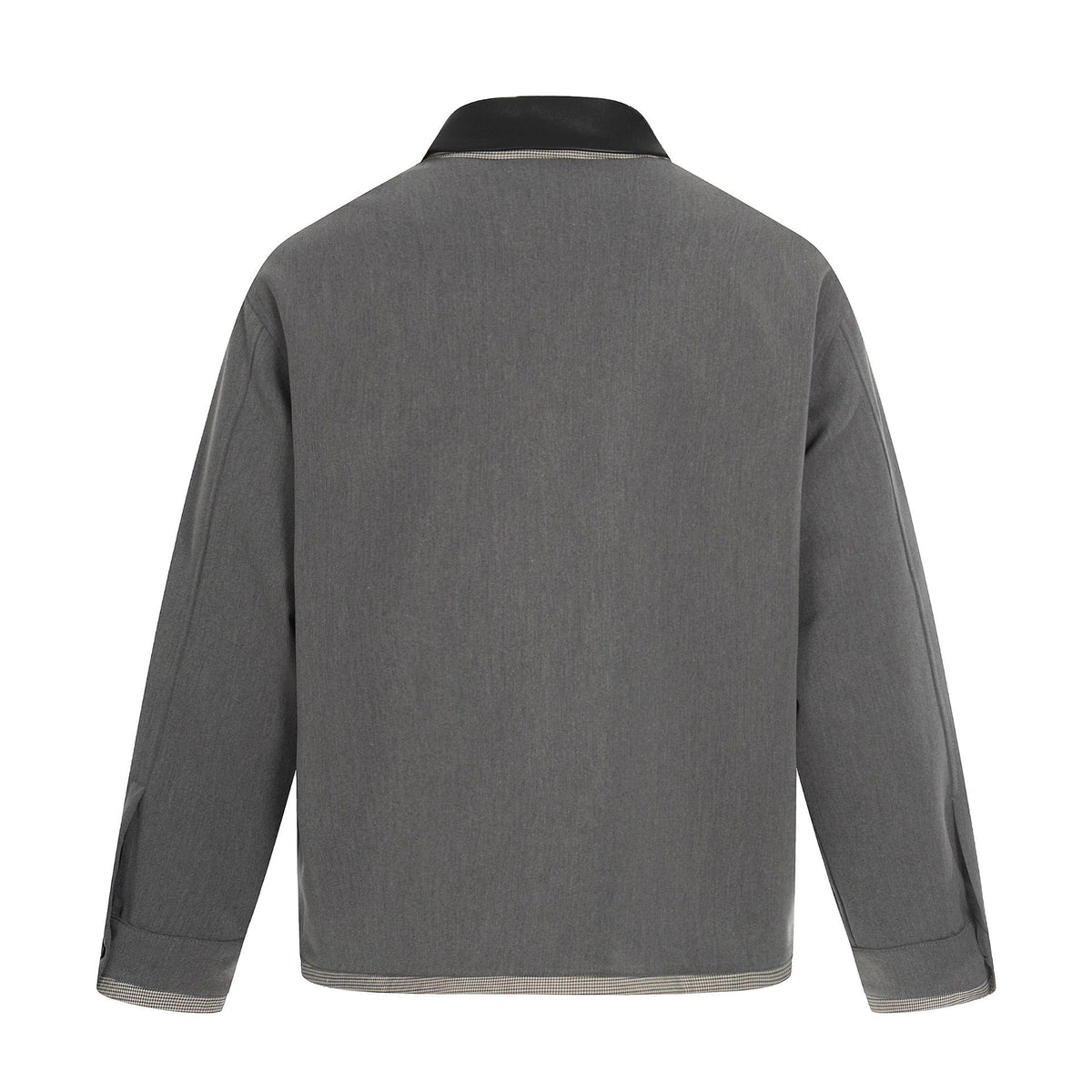 Men's short technical blouson made of wool blend with contrasting lapel collar and two-way zipper EVA-US