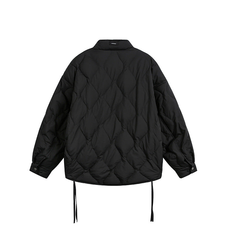 Men's Short Quilted Oversized Insulation Jacket with Diamond Quilting EVA-US