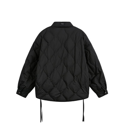 Men's Short Quilted Oversized Insulation Jacket with Diamond Quilting EVA-US