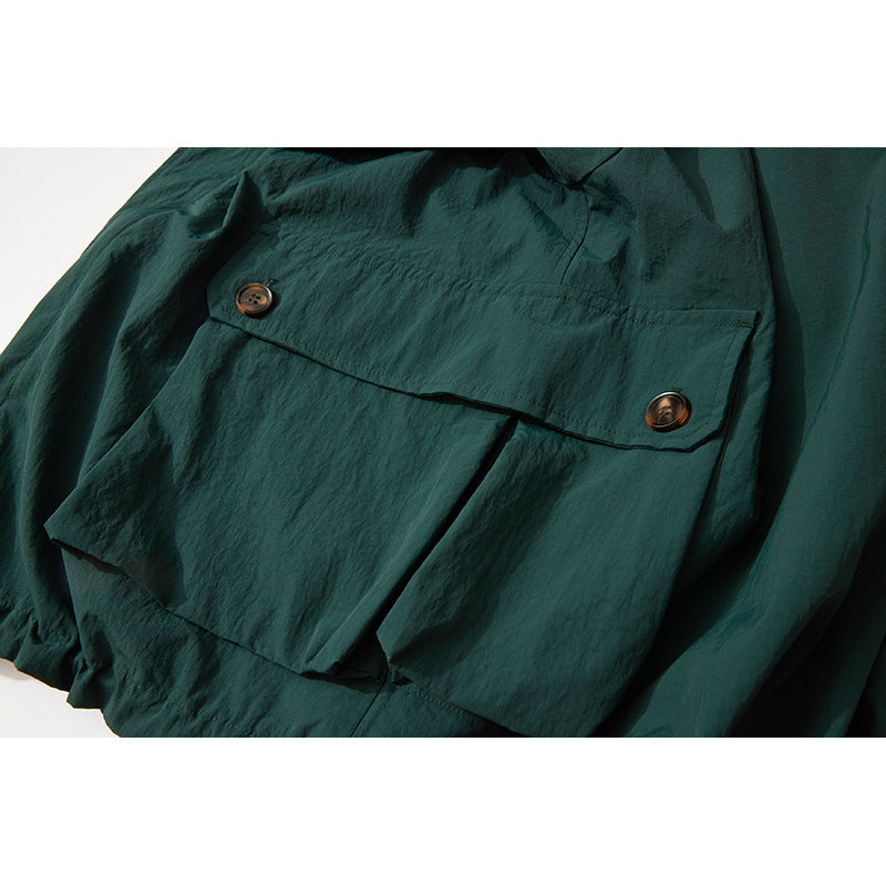 Men's transitional canvas jacket with corduroy collar and checked lining EVA-US