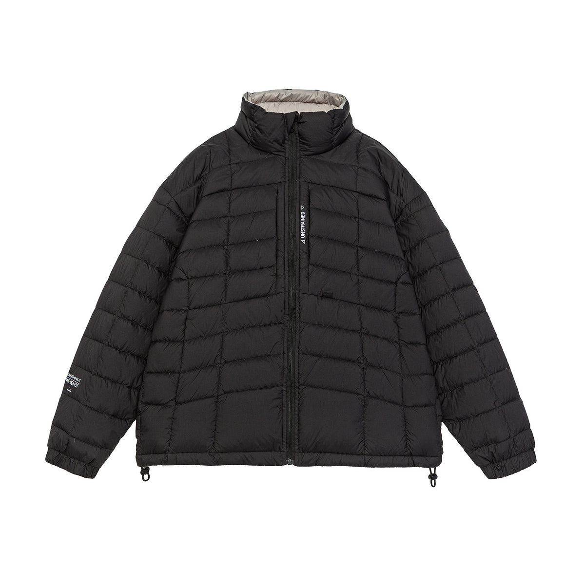 Men's short quilted insulation jacket with high stand-up collar and drawstring hem EVA-US