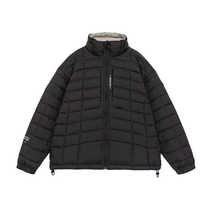 Men's short quilted insulation jacket with high stand-up collar and drawstring hem EVA-US