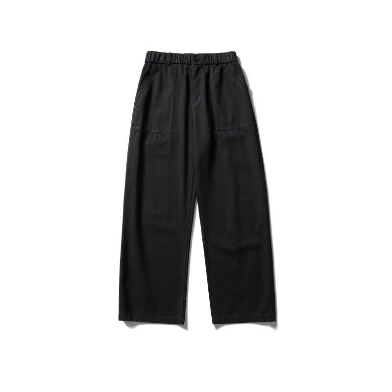 Women's Wide Utility Cargo Pants with Elastic Waistband and Applied Front Pockets EVA-US