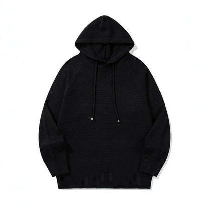 Unisex knitted hoodie with raglan sleeves and wide ribbed hem EVA-US