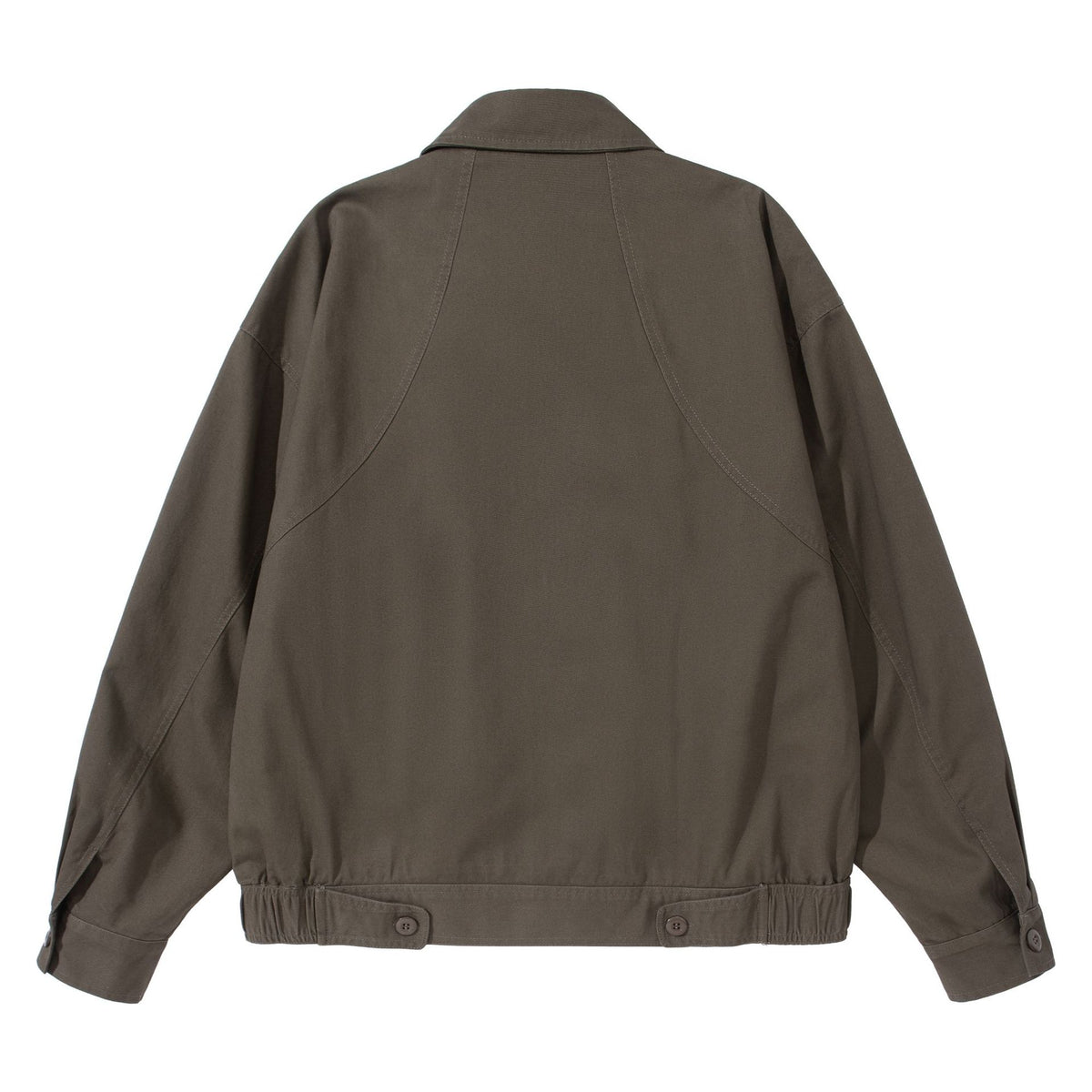 Unisex Short-Cut Utility Blouson with Shirt Collar and Elastic Hem EVA-US