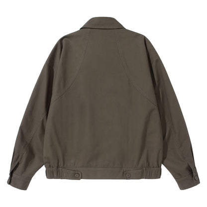 Unisex Short-Cut Utility Blouson with Shirt Collar and Elastic Hem EVA-US