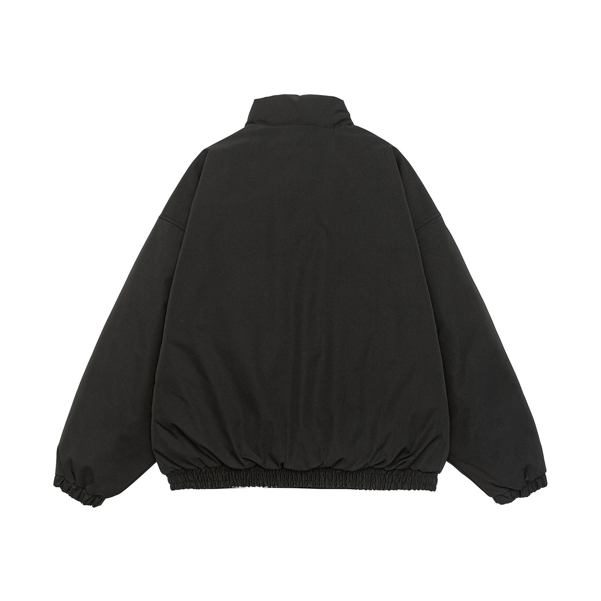 Men's Cropped Boxy Quilted Jacket with High Stand Collar, Elastic Hem and Flap Pockets EVA-US