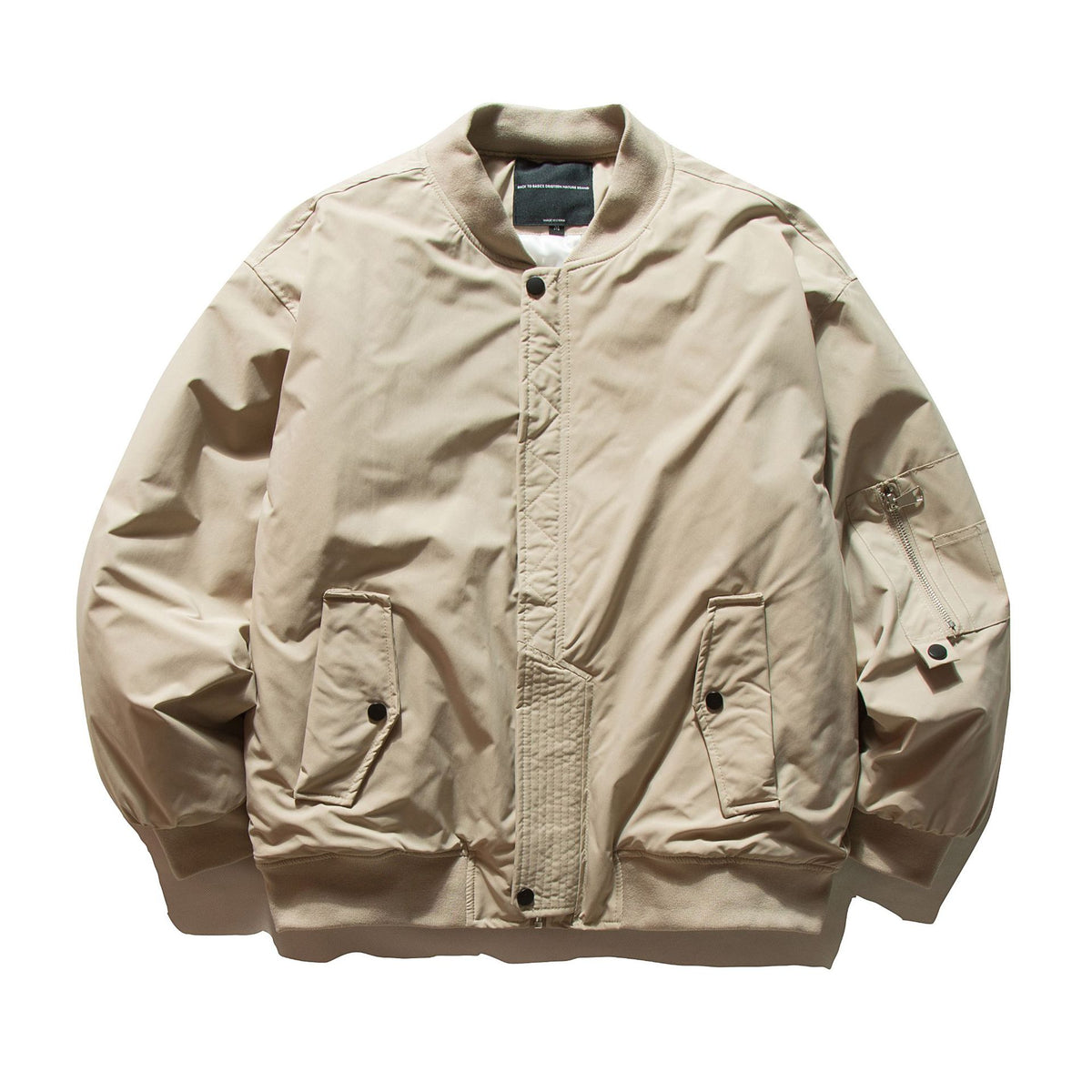 Men's Padded Bomber Jacket in MA-1 Style with Sleeve Utility Pocket EVA-US