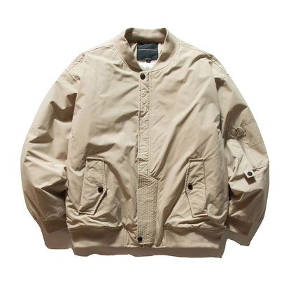 Men's Padded Bomber Jacket in MA-1 Style with Sleeve Utility Pocket EVA-US