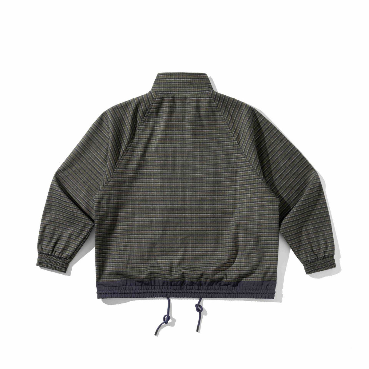 Unisex Striped Utility Training Jacket with Stand-Up Collar, Chest Zipper Pocket and Drawstring EVA-US