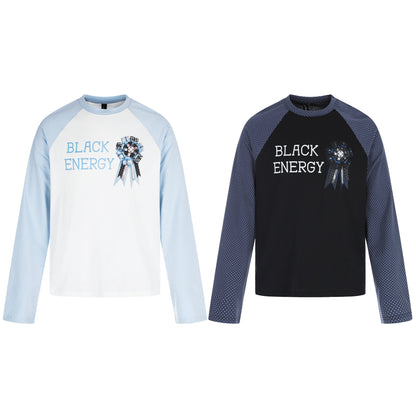 Women's long sleeve shirt with raglan sleeves, decorative bow print and soft cotton blend EVA-US