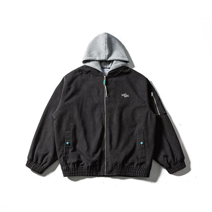 Unisex Oversize Canvas Hoodie with Utility Arm Pocket and Elastic Cuffs EVA-US
