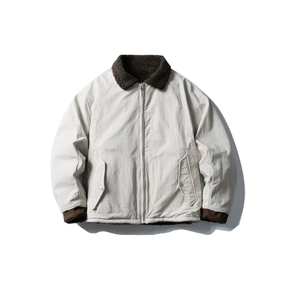 Men's short-cut insulated blouson with sherpa collar and flap pockets EVA-US