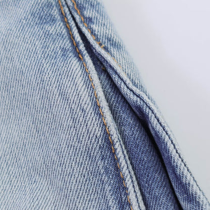 Women Wide Denim Jeans with Side Slits and Palazzo Cut EVA-US