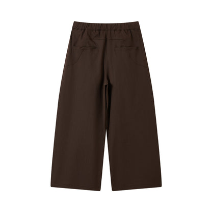 Women's wide cropped pleated trousers with drawstring and cargo pockets EVA-US