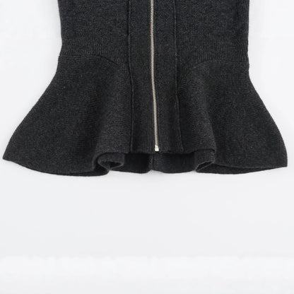 Women’s cardigan with zipper and peplum cut EVA-US
